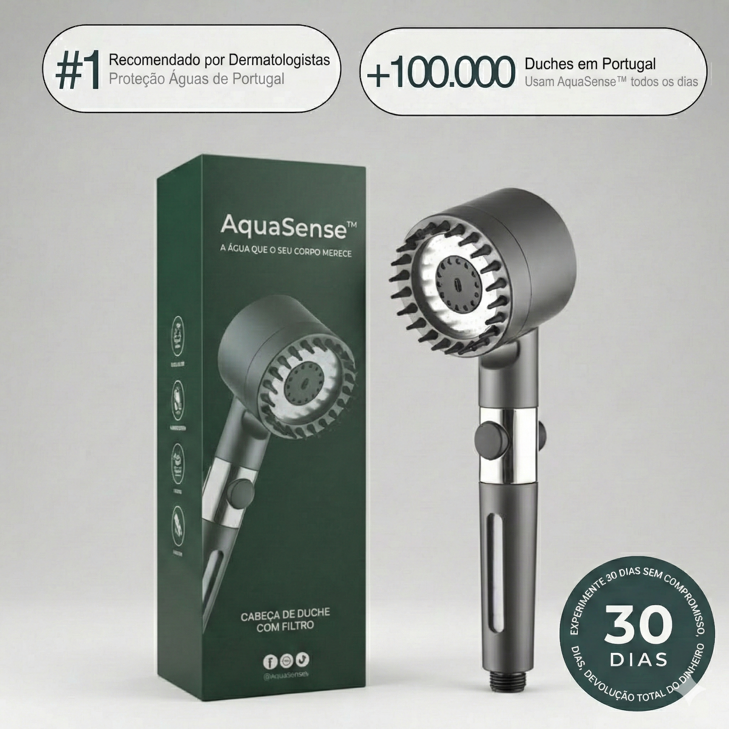 Cabeça de Duche AquaSense™ – Redescubra o prazer de um duche revitalizante