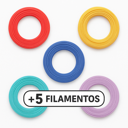 Filamentos em cores variadas