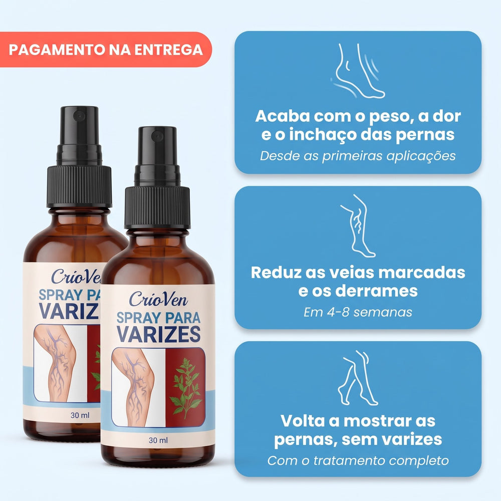 Spray CrioVen para varizes: pagamento na entrega, alivia o peso e o inchaço das pernas