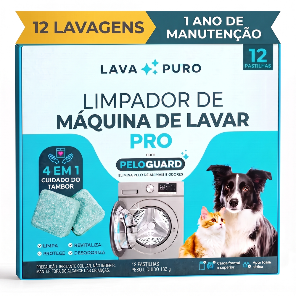 Caixa LavaPuro 12 pastilhas para maquina de lavar