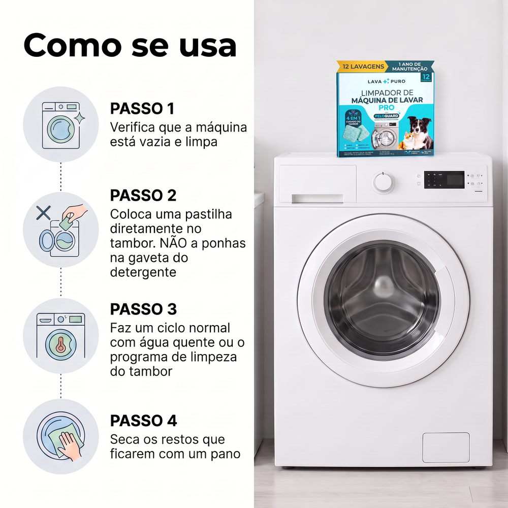 Como usar LavaPuro em quatro passos