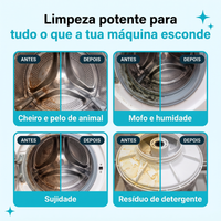 Antes e depois em quatro zonas da maquina