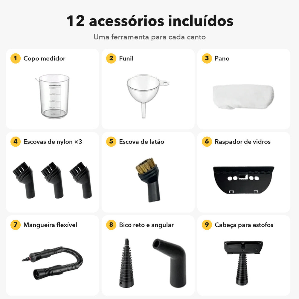 Os 12 acessórios incluídos e para que servem